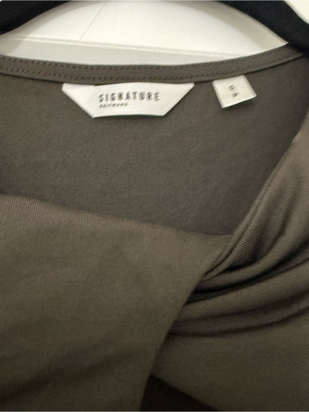 Reitmans Olive Green Long Sleeve Twist-Neck Bodysuit - Picture 2 of 2